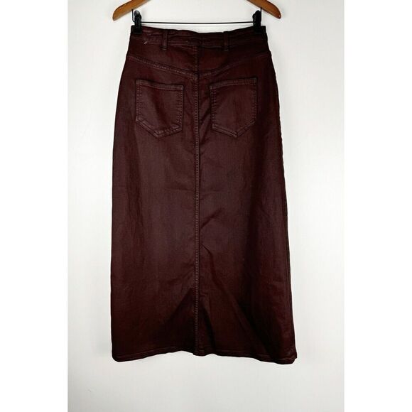 Anthropologie Sz 12 The Madi Front-Slit Denim Skirt by Pilcro MSRP$160.00 - Picture 3 of 6